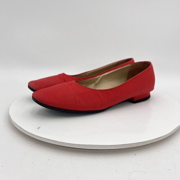 Yves Saint Laurent Women Size 7.5M Red Chilli Ballet Slip On Flat Shoes - Picture 3 of 16